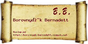Borovnyák Bernadett névjegykártya